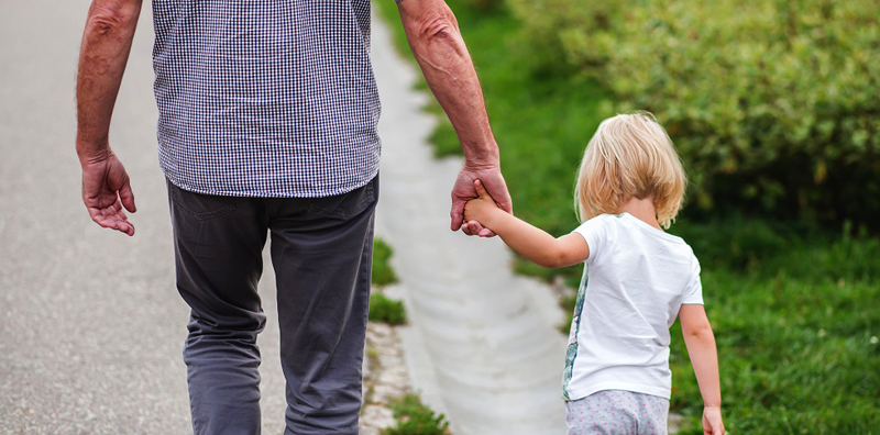 man with daughter