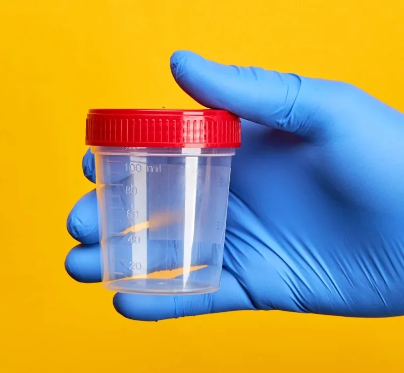 URINE TEST CUP DNA BLUE DOCTOR GLOVES