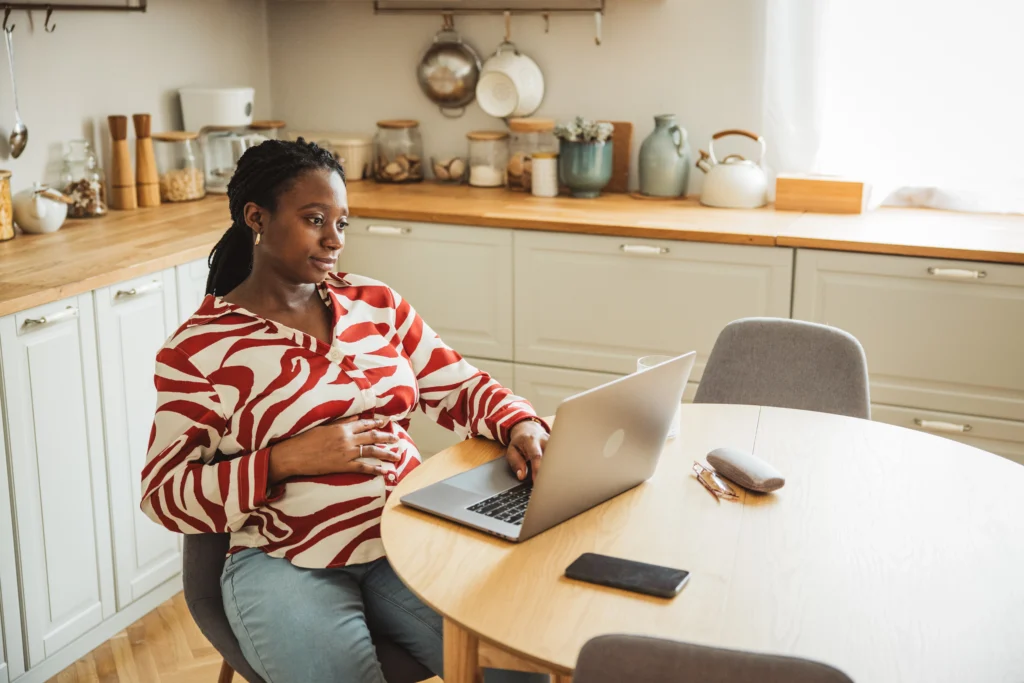 young pregnant woman choosing a prenatal paternity test